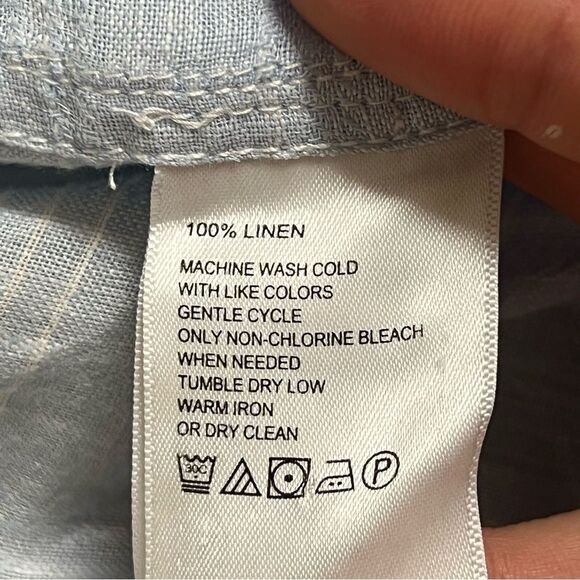 Men's Tommy Bahama 100% Linen Long Sleeved Button Up Pin Striped Shirt Large - Picture 6 of 7